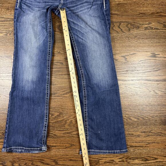 Ariat Jeans Womens 33R Blue R.E.A.L. Denim Bootcut Western Contrast Stitching - Picture 8 of 12